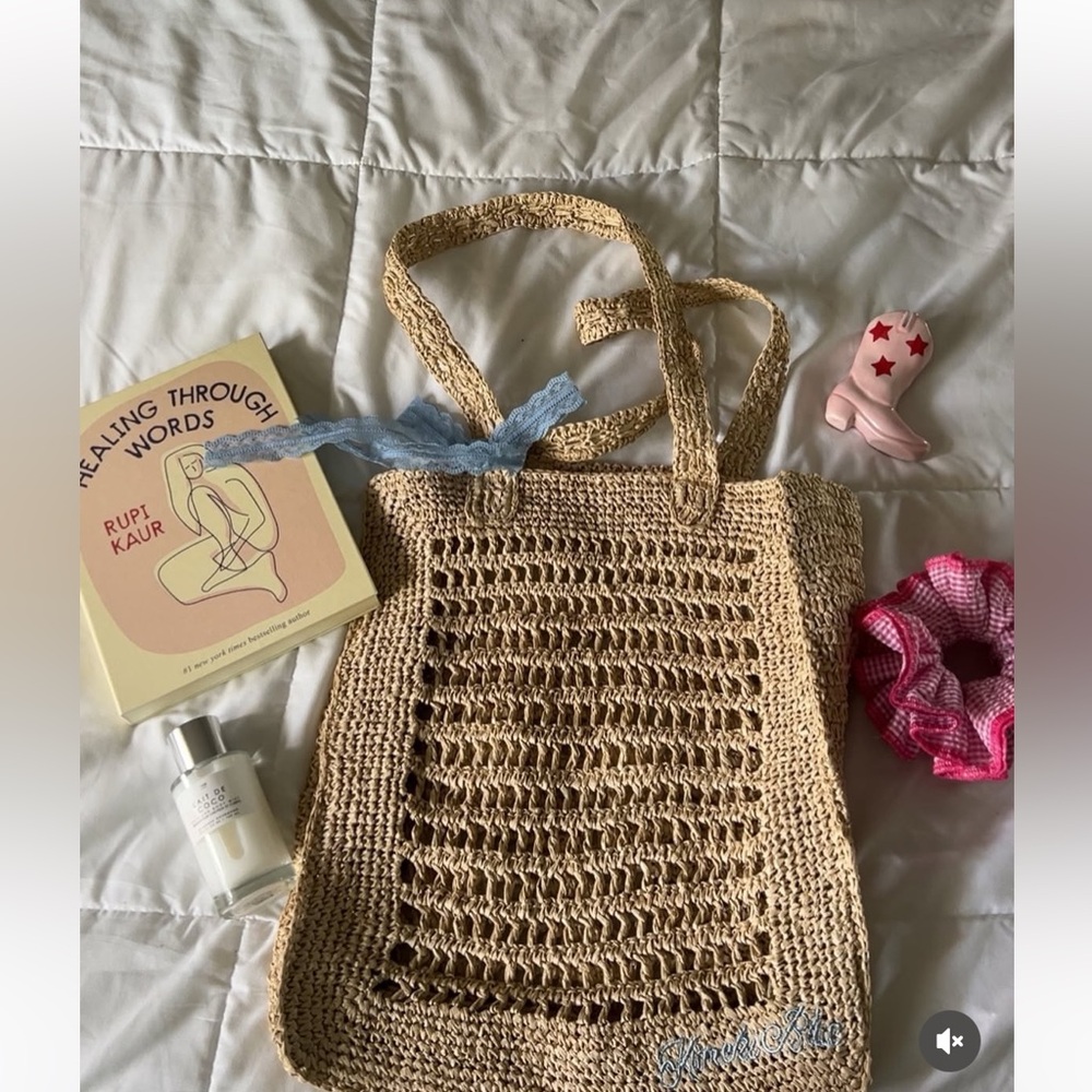Urban Outfitters Tan Crochet Tote Bag